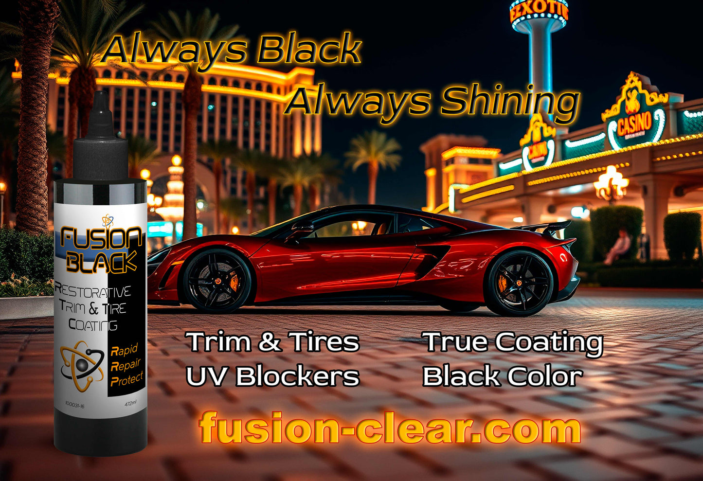 Fusion Black 16oz – Ultimate Restorer for Faded Trim, Bumpers, Door Handles, Plastic & Tires Dvelup Automotive Reconditioning Products Professional Shopify