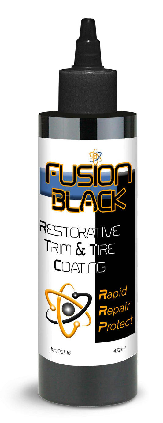 Fusion Black RAPID repair of faded black trim, tires and more.