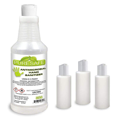 PURSAFE ANTIMICROBIAL HAND SANITIZER 32oz. - FREE REFILLABLE 1oz BOTTLES - Dvelup Shopify